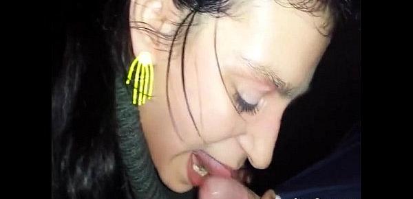  Horny girl is gives me a blowjob in my car